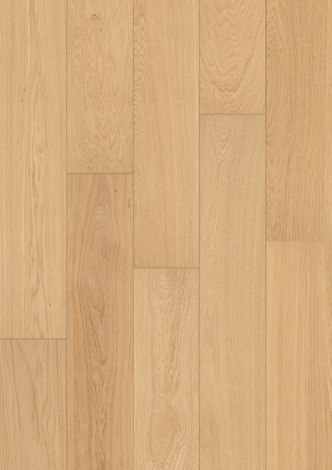 Comfort Tabis Diele Grande_Eiche Elegance_Natural geölt 4V Draufsicht der natural geölten C-Tabis Diele Grande Diele im unregelmäßigen Verband aus Eiche mit Elegance-Sortierung