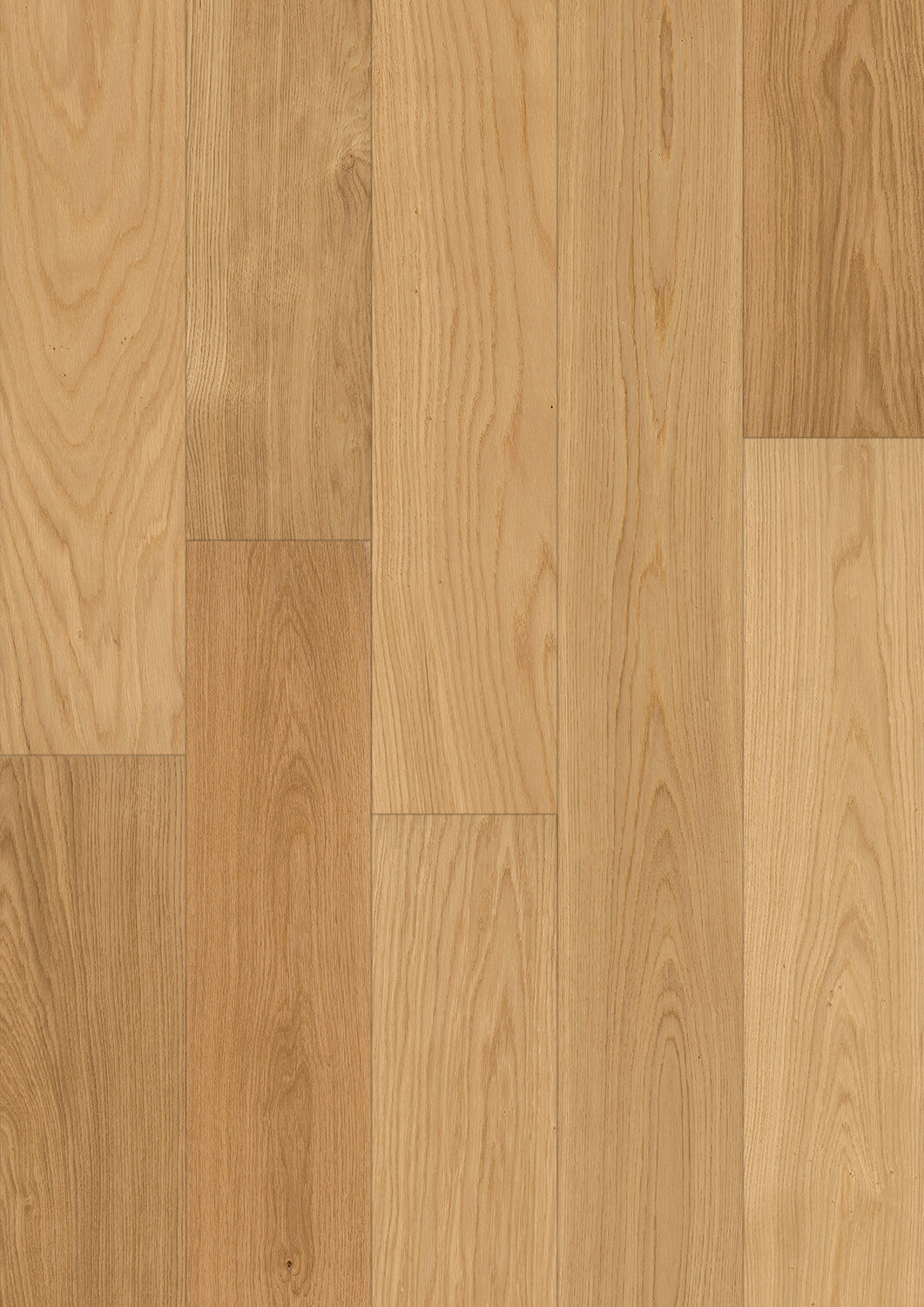 Comfort Tabis Diele Grande_Eiche Elegance_geölt 4V Draufsicht der geölten C-Tabis Diele Grande Diele im unregelmäßigen Verband aus Eiche mit Elegance-Sortierung