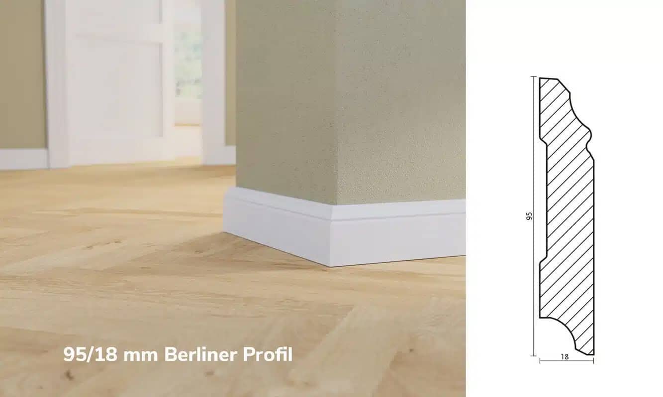 Berliner Profil 95mm 18mm Furnierleiste 95mm 18mm