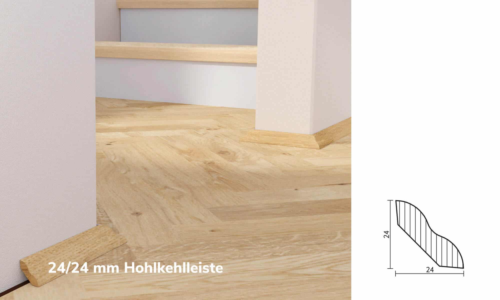 Hohlkehlleiste 24x24 mm Raumbild mit Hohlkehlleiste 24x24 mm